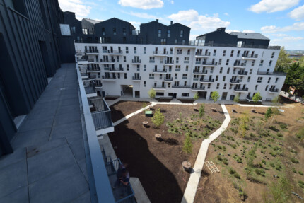 Avancement du chantier de la Bongarde à Villeneuve-la-Garenne : les espaces verts prennent place !
